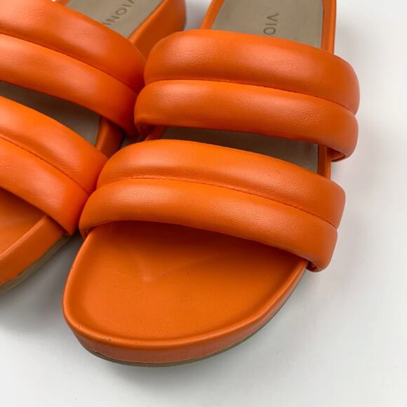 Vionic Mayla Slides Sandals Orange Double Padded Straps Slip On Women's 8.5 - Picture 2 of 11